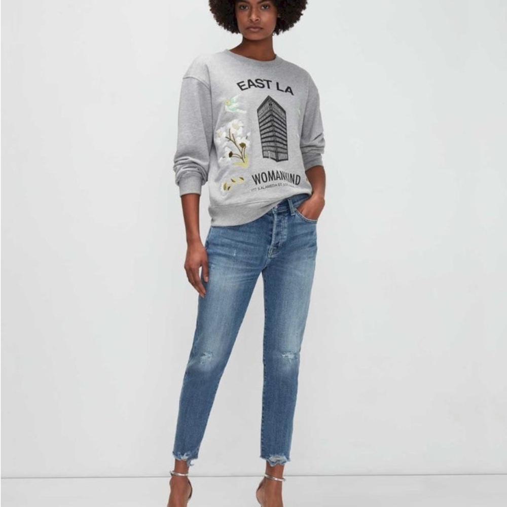 7 For All Mankind Gray Graphic Women's Sweater